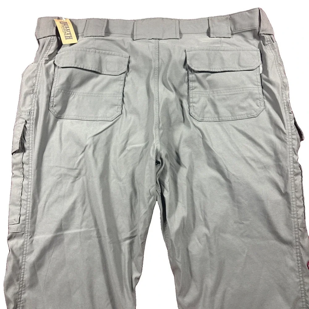Duluth Trading Pants Mens 48x30 Flex Dry On The Fly Relaxed Fit Cargo Gray NWT